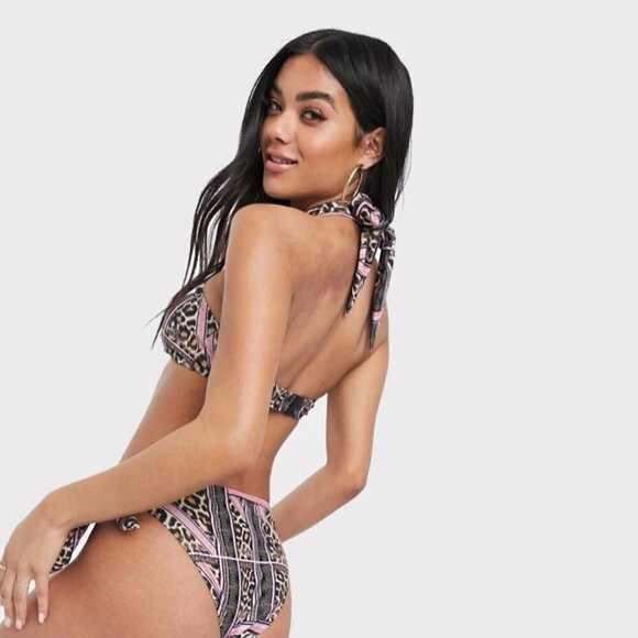 NWT Luxe Palm bandeau bikini top & tie bottom set - Picture 6 of 13